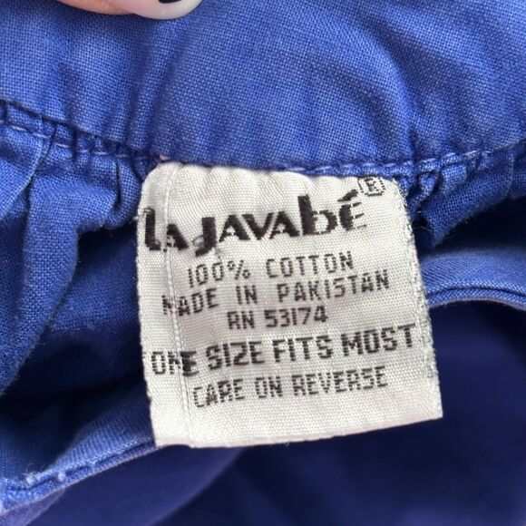 La Javabe Vintage Peasant Dress House Patio Kaftan Floral Applique Boho OS D144 - Picture 8 of 10